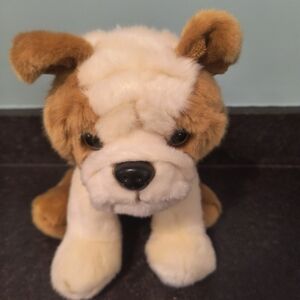 Plush Dog Toy - Brown and White